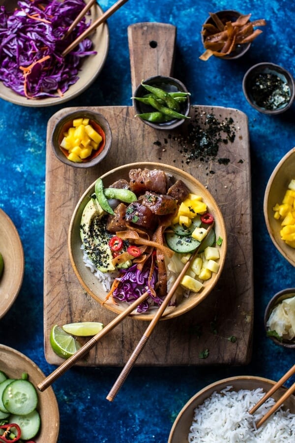 Hawaiian Ahi Tuna Poke Bowl (VIDEO) | halfbakedharvest.com @hbharvest