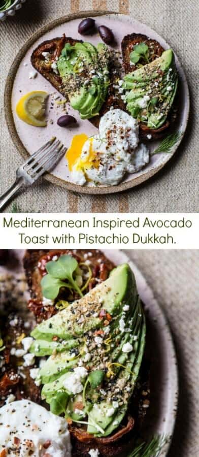 Mediterranean Inspired Avocado Toast with Pistachio Dukkah | halfbakedharvest.com @hbharvest