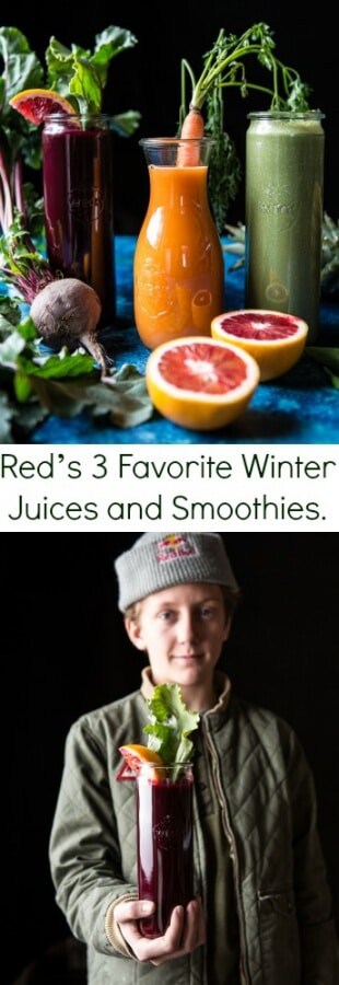 Red’s 3 Favorite Winter Juices and Smoothies- Protein Packed Matcha Smoothie-Citrus Beet Juice-Tropical Carrot Juice | halfbakedharvest.com @hbharvest