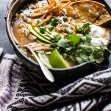 Salsa Verde Chicken and Rice Tortilla Soup | halfbakedharvest.com @hbharvest