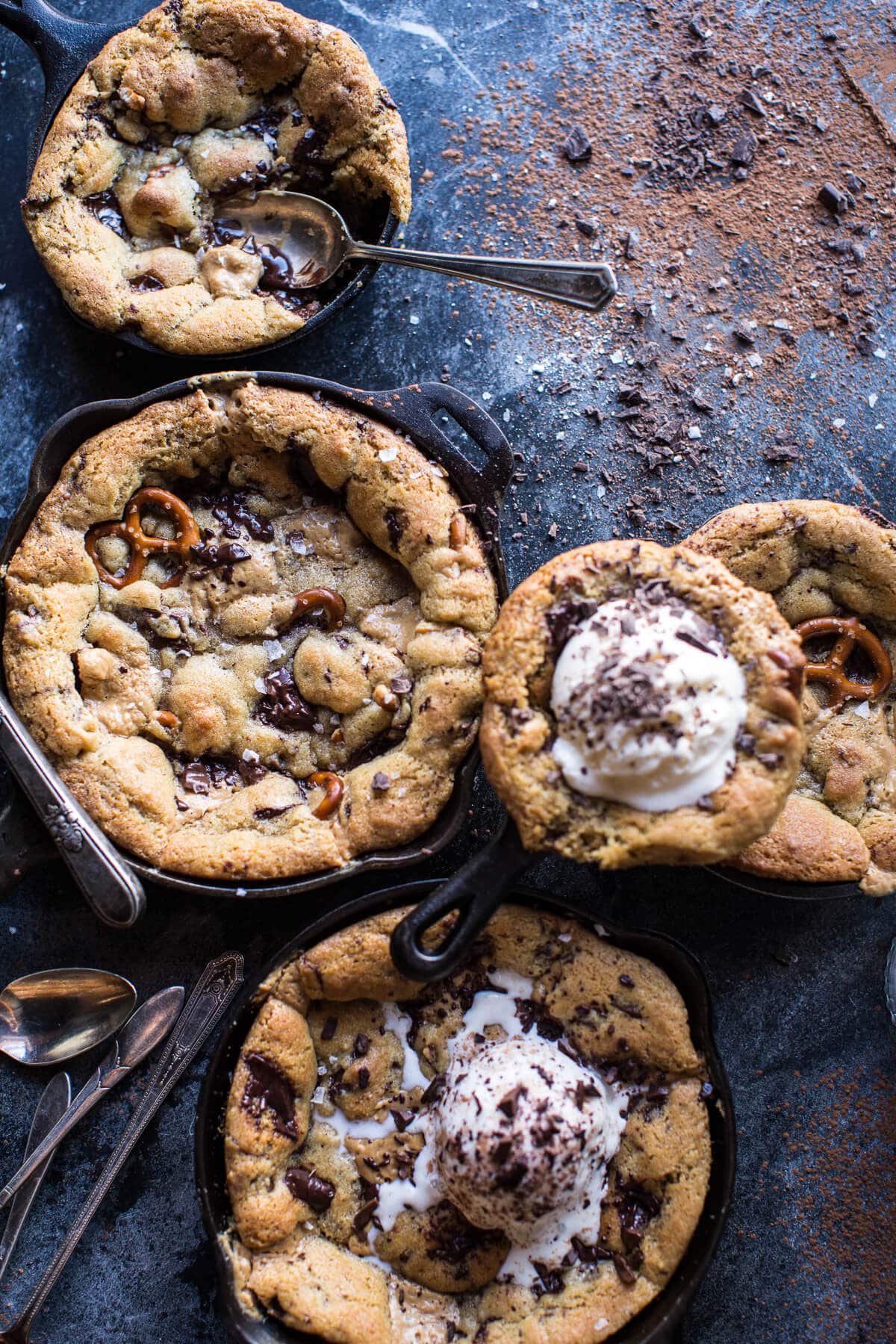 Secret Ingredient Peanut Butter Stuffed Chocolate Chip Skillet Cookie | halfbakedharvest.com @hbharvest