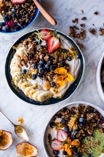 Blueberry Muffin Granola Greek Yogurt Breakfast Bowl.