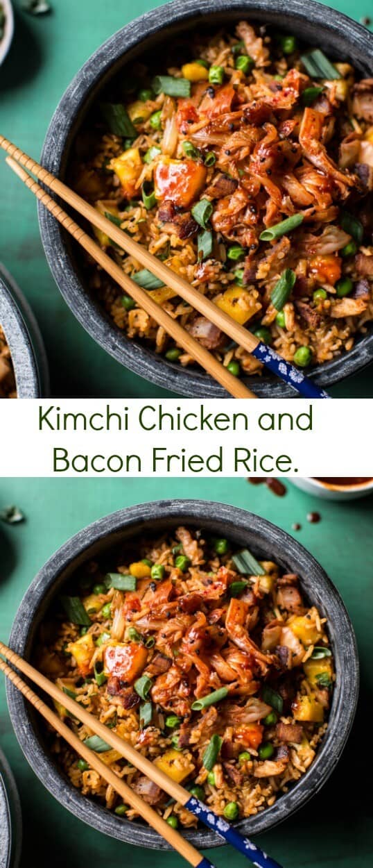 Kimchi Chicken and Bacon Fried Rice | halfbakedharvest.com @hbharvest