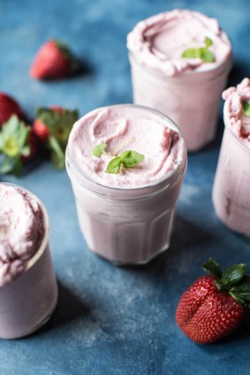 Strawberry Rosehip Frozen Yogurt.