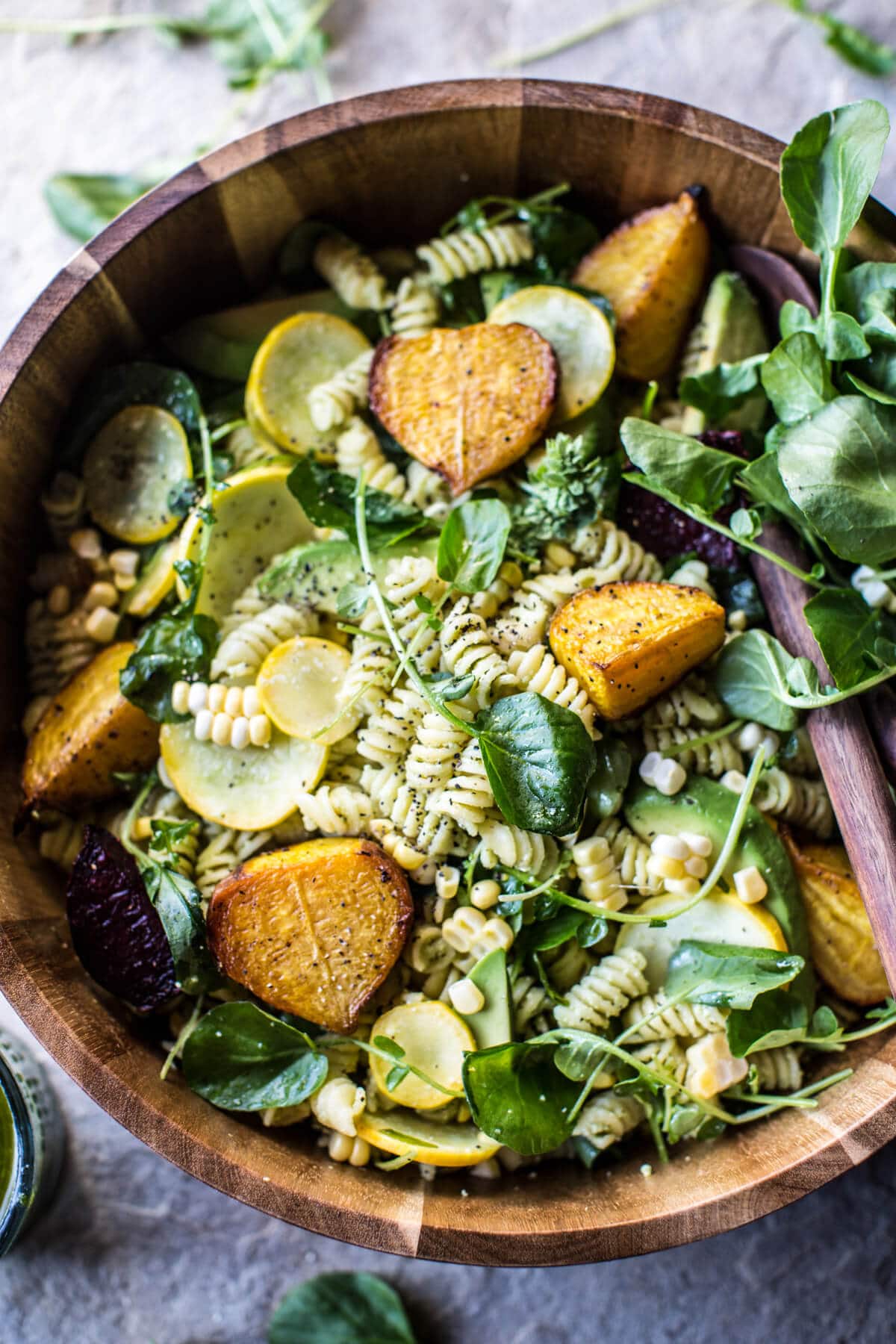 Basil Goat Cheese Pasta Salad | halfbakedharvest.com @hbharvest