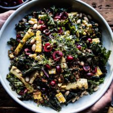Sunflower Seed, Kale and Cherry Salad with Savory Granola.