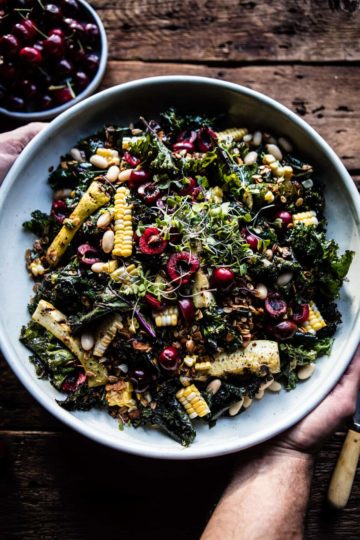Sunflower Seed, Kale and Cherry Salad with Savory Granola.