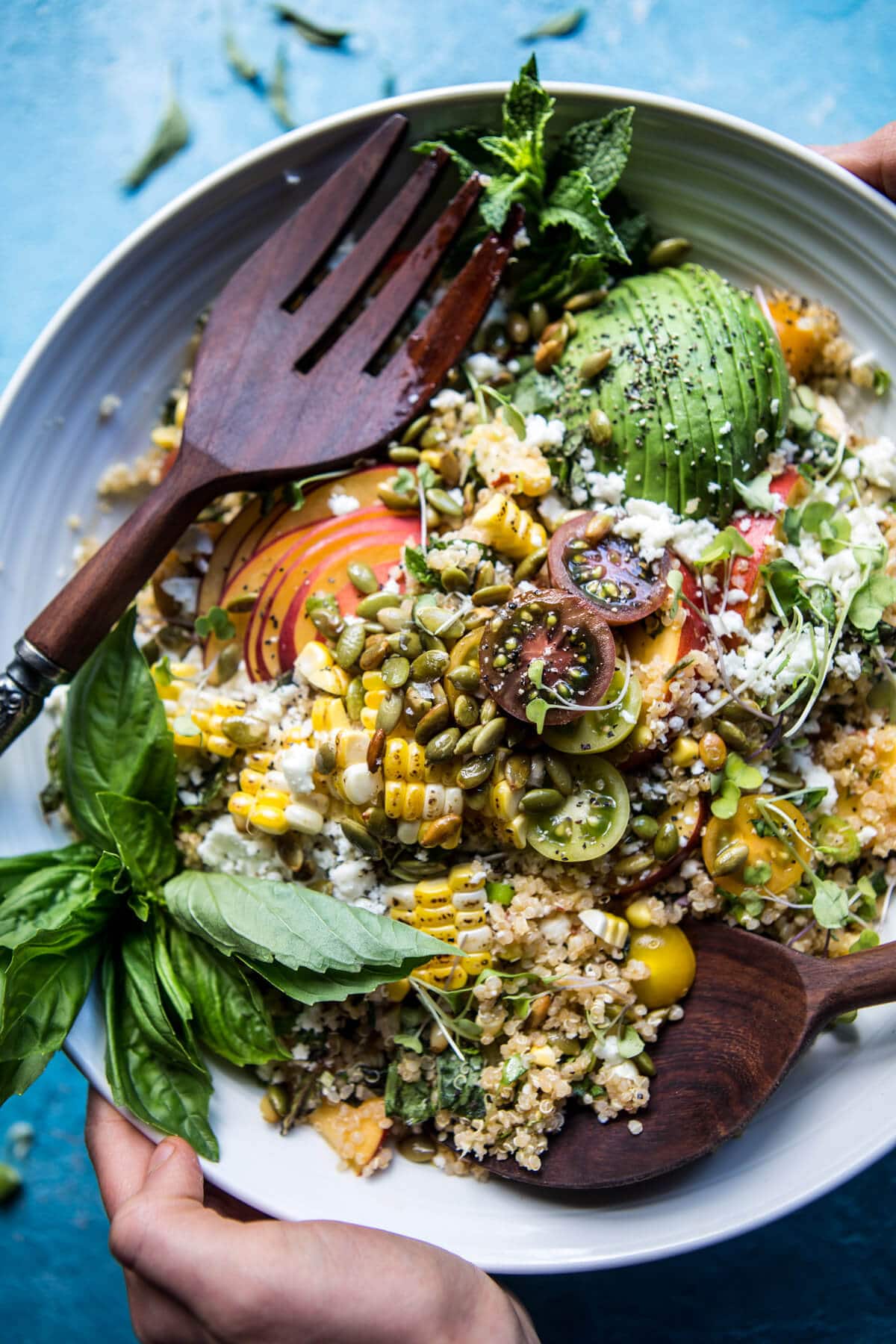 Thai Grilled Corn and Peach Quinoa Salad | halfbakedharvest.com @hbharvest