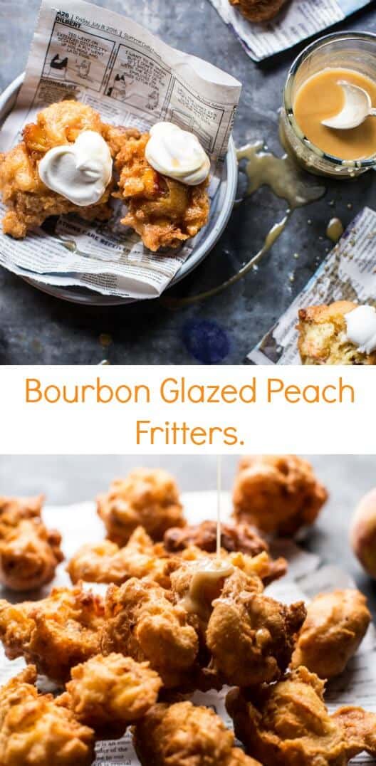 Bourbon Glazed Peach Fritters | halfbakedharvest.com @hbharvest