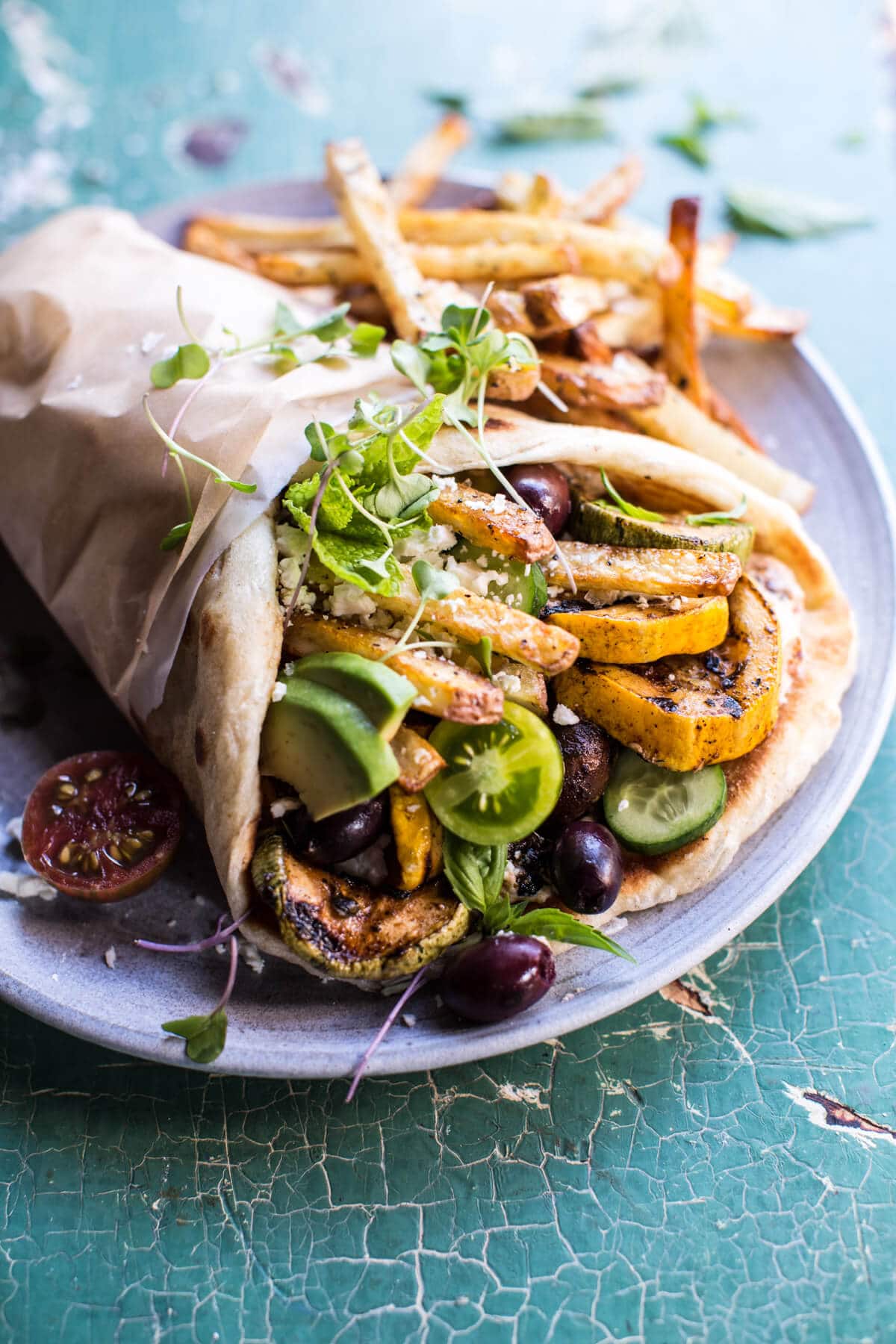 Grilled Zucchini Gyros with Sun-Dried Tomato Tzatziki | halfbakedharvest.com @hbharvest