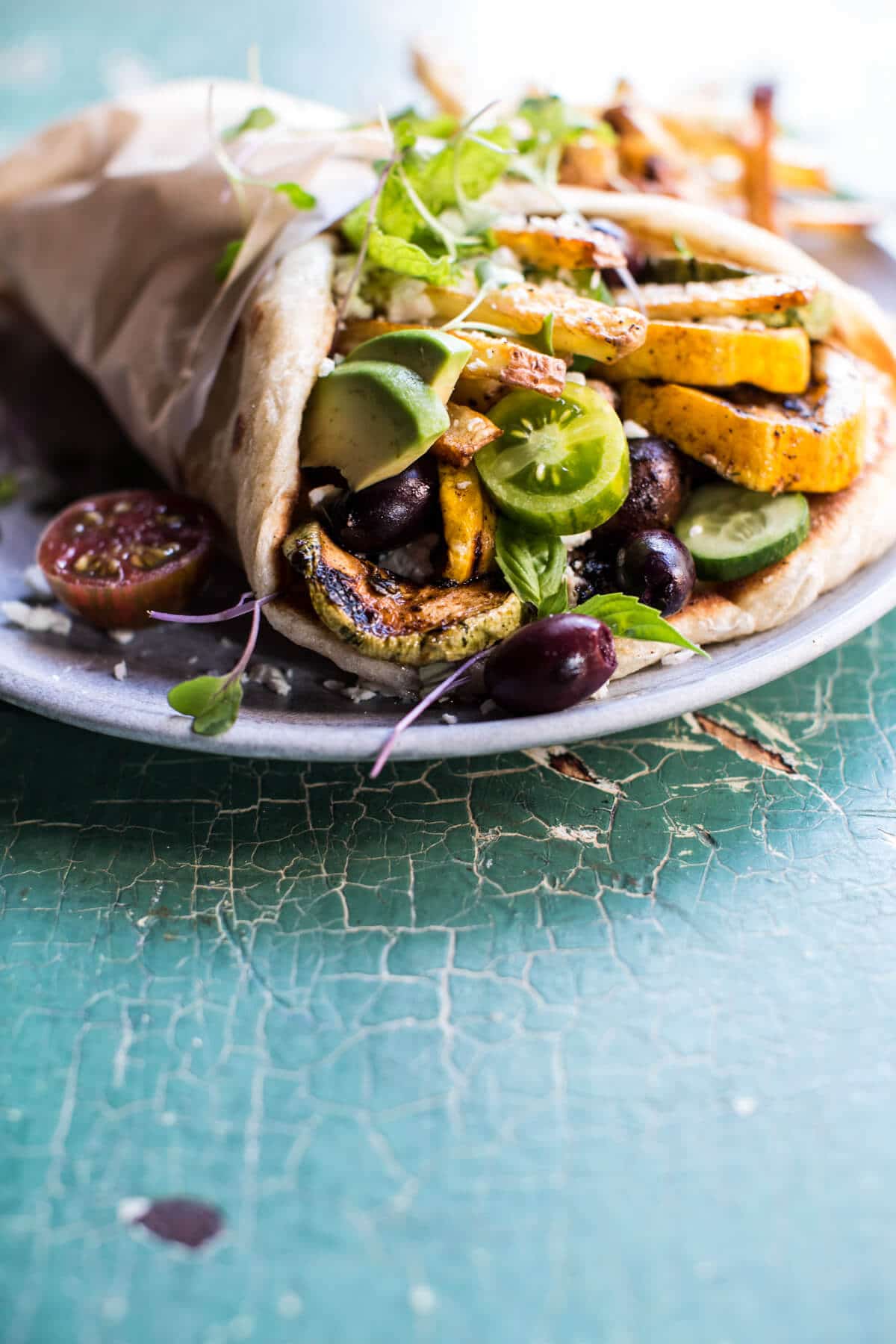 Grilled Zucchini Gyros with Sun-Dried Tomato Tzatziki | halfbakedharvest.com @hbharvest