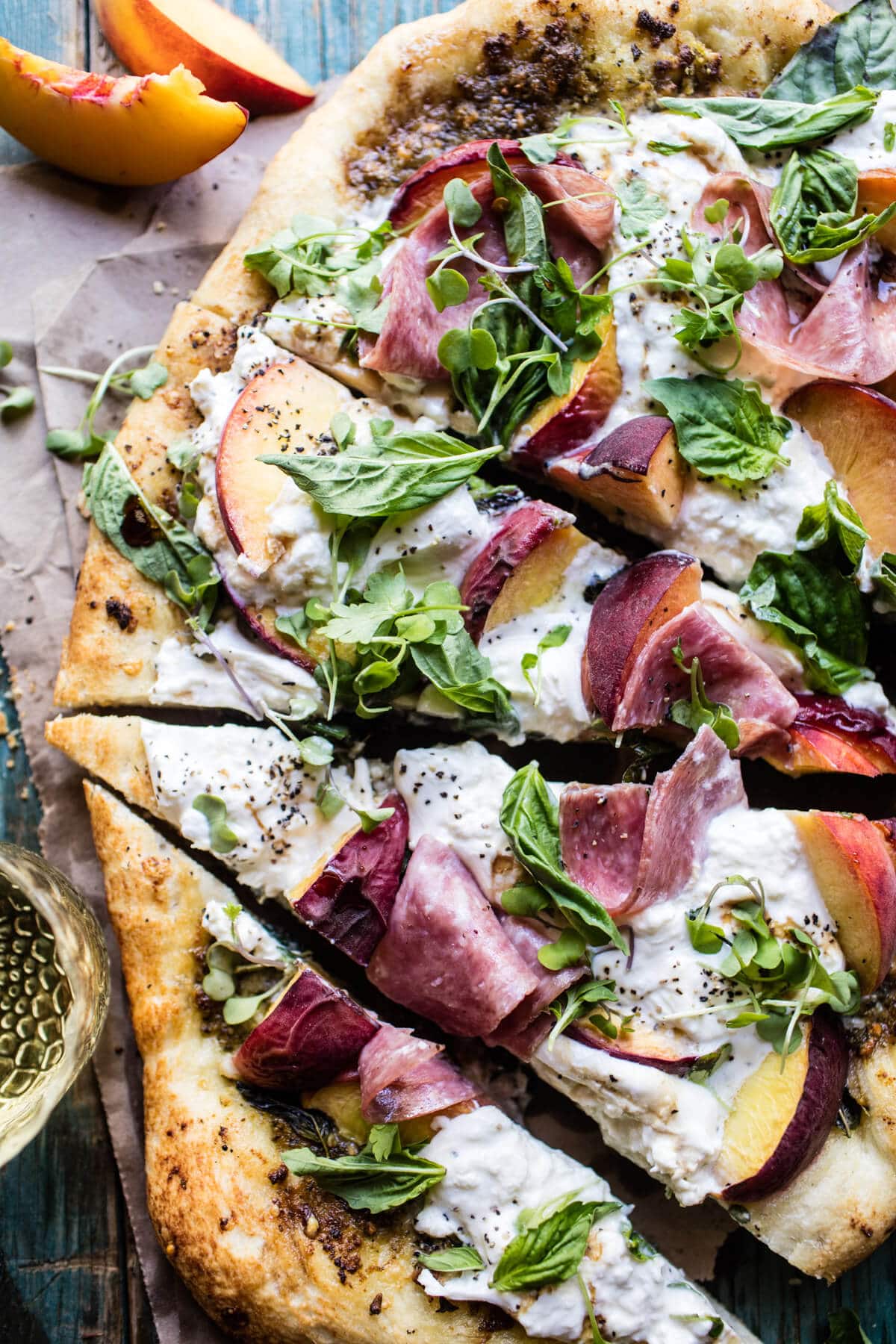 Peach Burrata Pizza with Honey Balsamic | halfbakedharvest.com @hbharvest