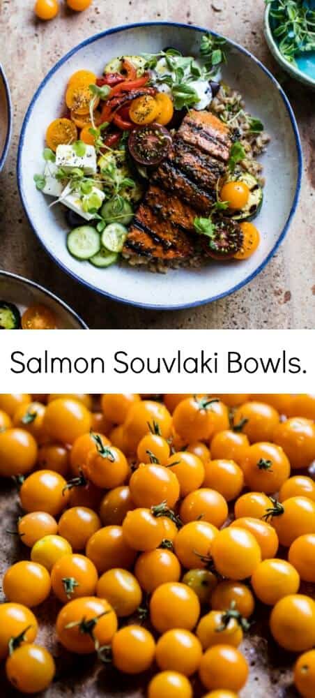 Salmon Souvlaki Bowls | halfbakedharvest.com @hbharvest