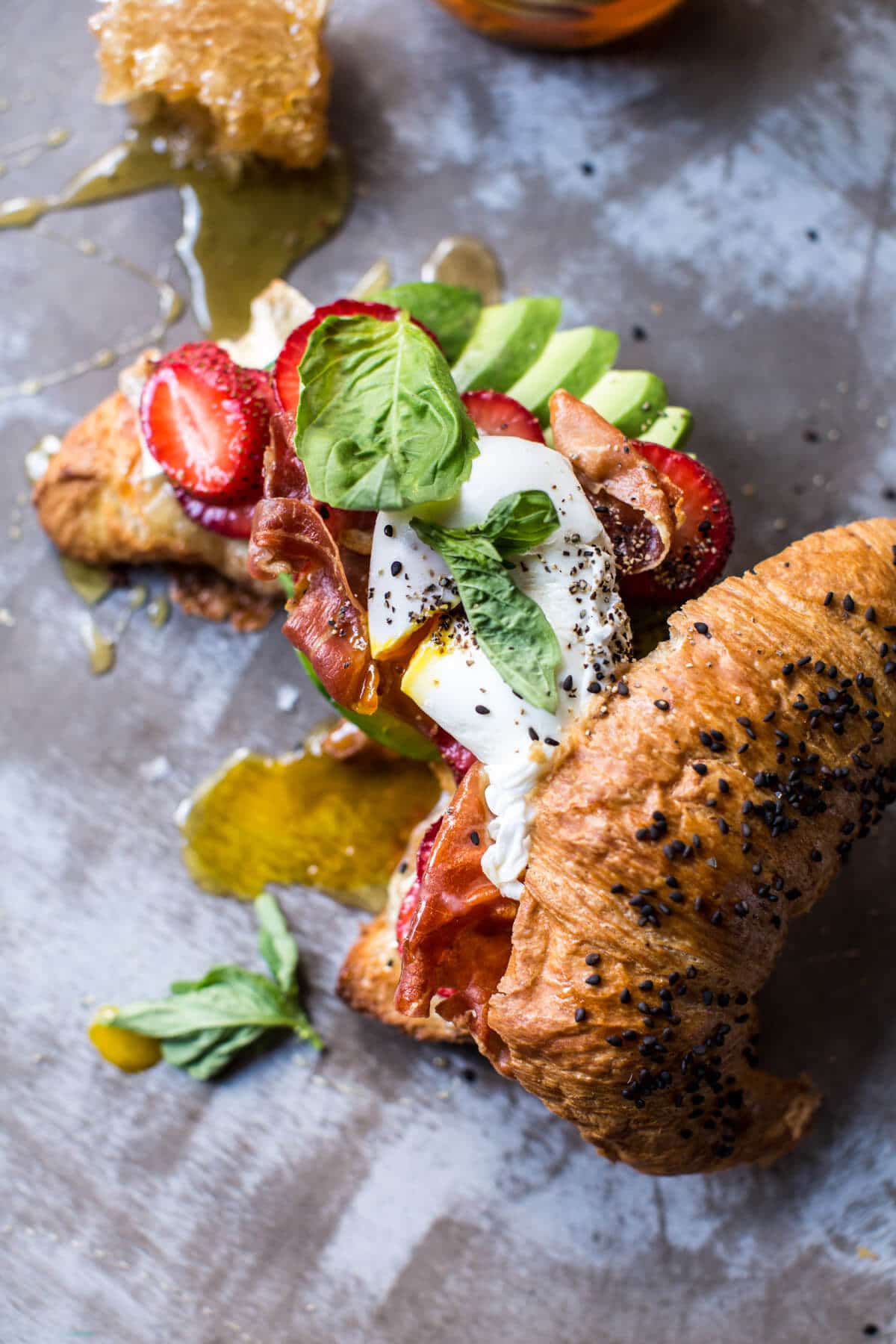 Strawberry, Basil and Crispy Prosciutto Breakfast Sandwich | halfbakedharvest.com @hbharvest