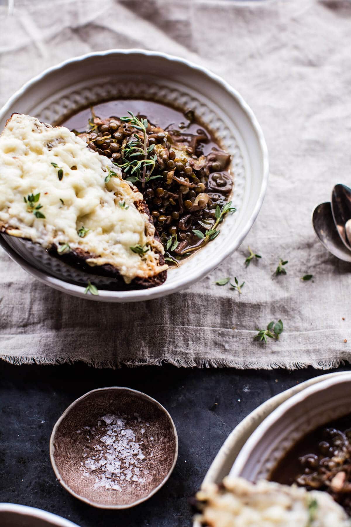 Caramelized Onion French Lentils and Cheesy Toast | halfbakedharvest.com @hbharvest