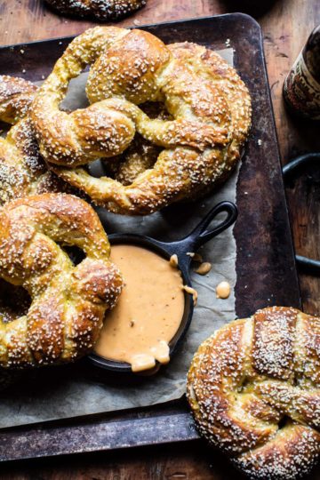 Pumpkin Beer Pretzels with Chipotle Queso + Video