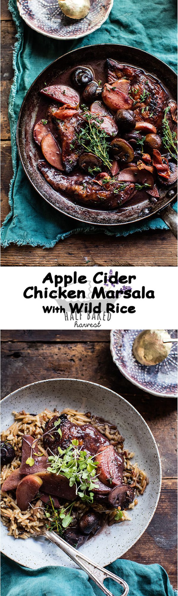 Apple Cider Chicken Marsala with Wild Rice Pilaf | halfbakedharvest.com @hbharvest