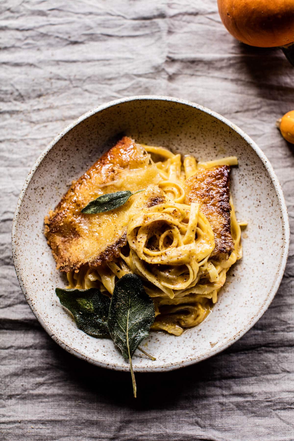 Brown Butter Pumpkin Fettuccine Alfredo with Fried Cheese | halfbakedharvest.com @hbharvest