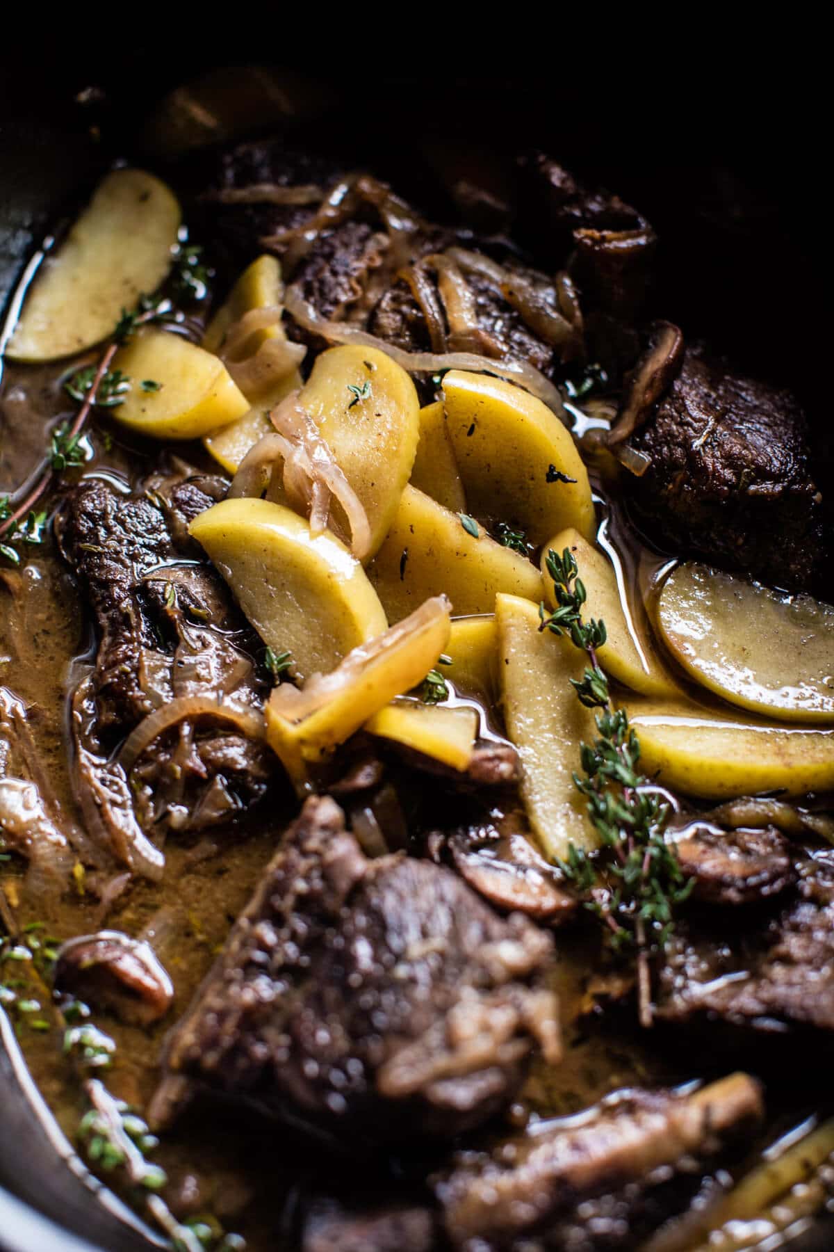 Crockpot Cider Braised Short Ribs with Sage Butter Mashed Potatoes | halfbakedharvest.com @hbharvest