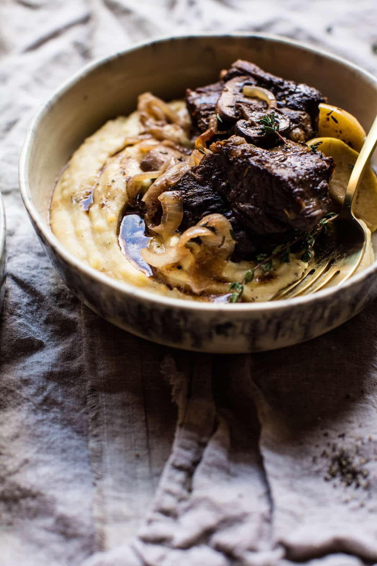 Crockpot Cider Braised Short Ribs with Sage Butter Mashed Potatoes | halfbakedharvest.com @hbharvest