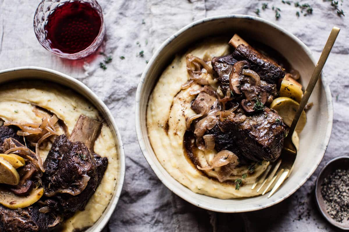 Crockpot Cider Braised Short Ribs with Sage Butter Mashed Potatoes | halfbakedharvest.com @hbharvest