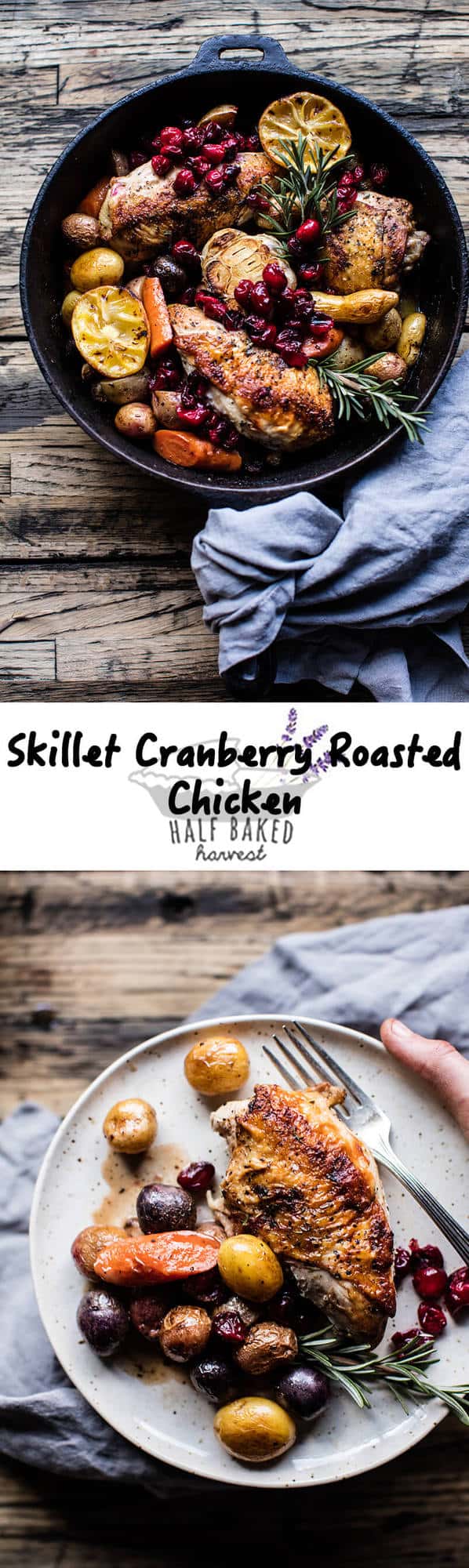 Skillet Cranberry Roasted Chicken and Potatoes | halfbakedharvest.com @hbharvest
