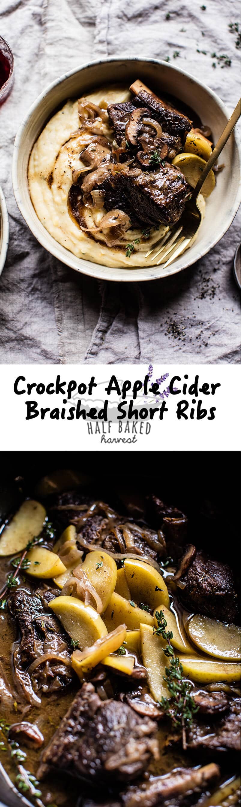 Crockpot Cider Braised Short Ribs with Sage Butter Mashed Potatoes | halfbakedharvest.com @hbharvest