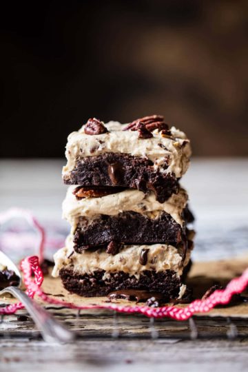 Butter Pecan Frosted Fudge Brownies.