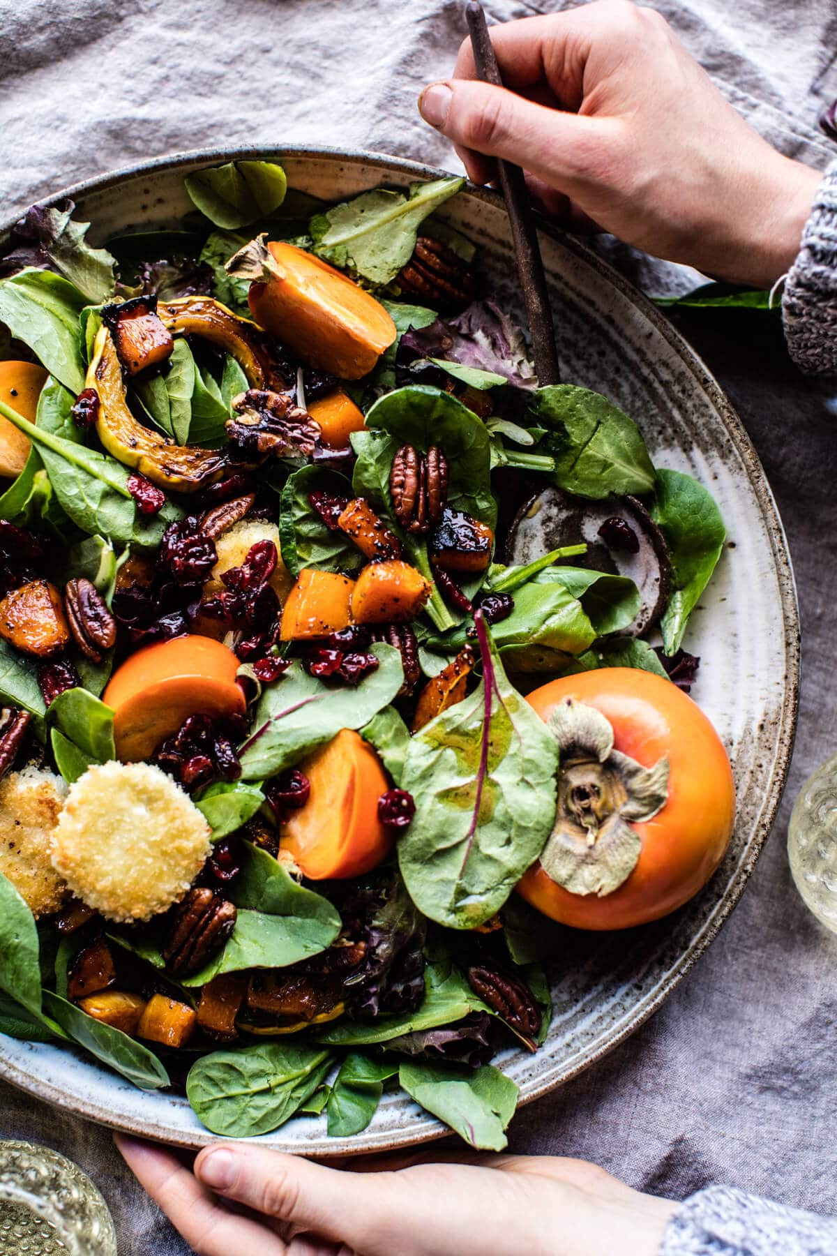 Cranberry Roasted Butternut Persimmon Salad | halfbakedharvest.com @hbharvest