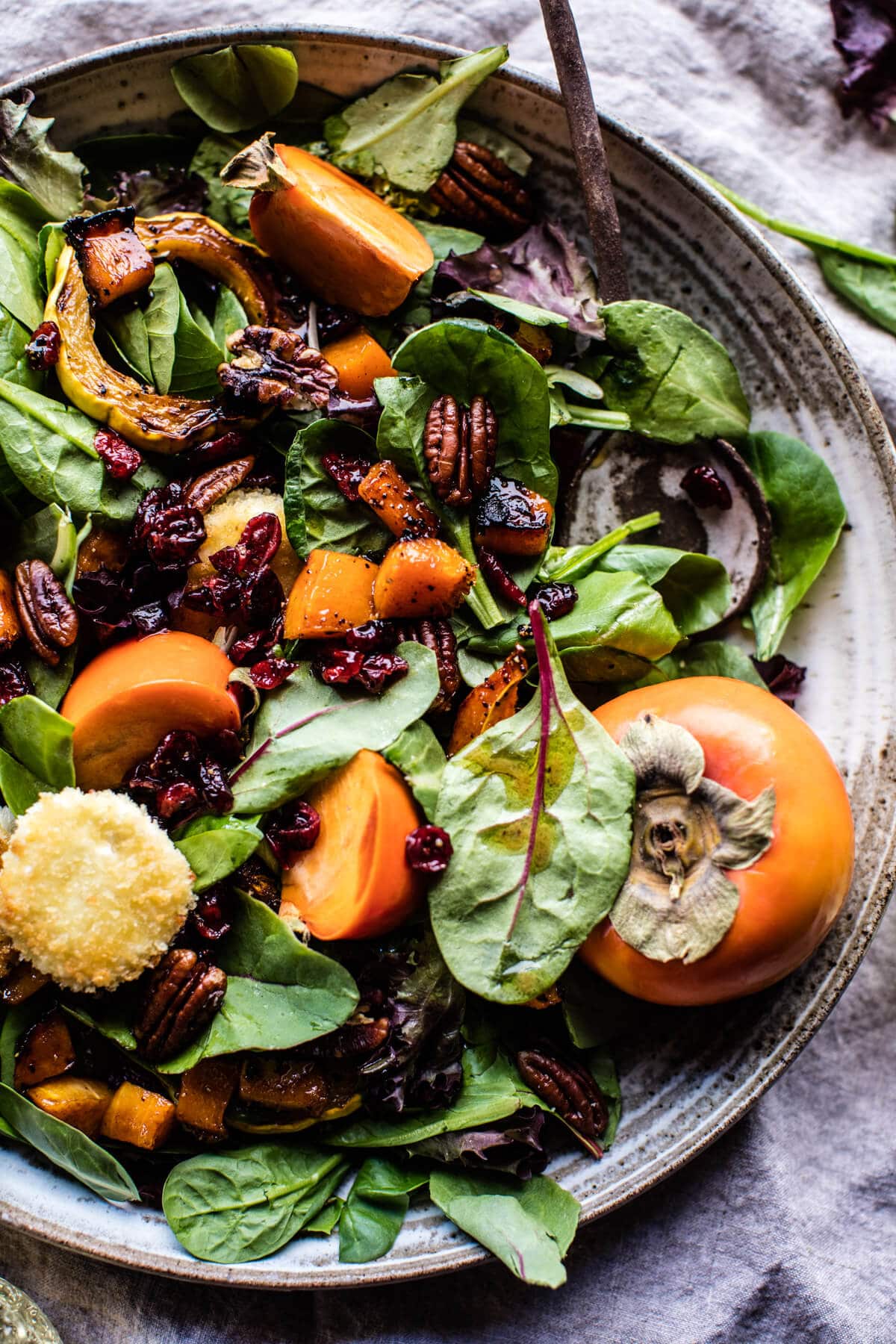 Cranberry Roasted Butternut Persimmon Salad | halfbakedharvest.com @hbharvest