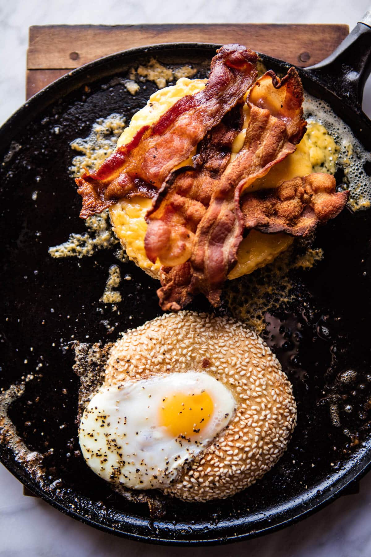 Egg in a Hole Avocado, Bacon, Egg and Cheese Bagel | halfbakedharvest.com @hbharvest