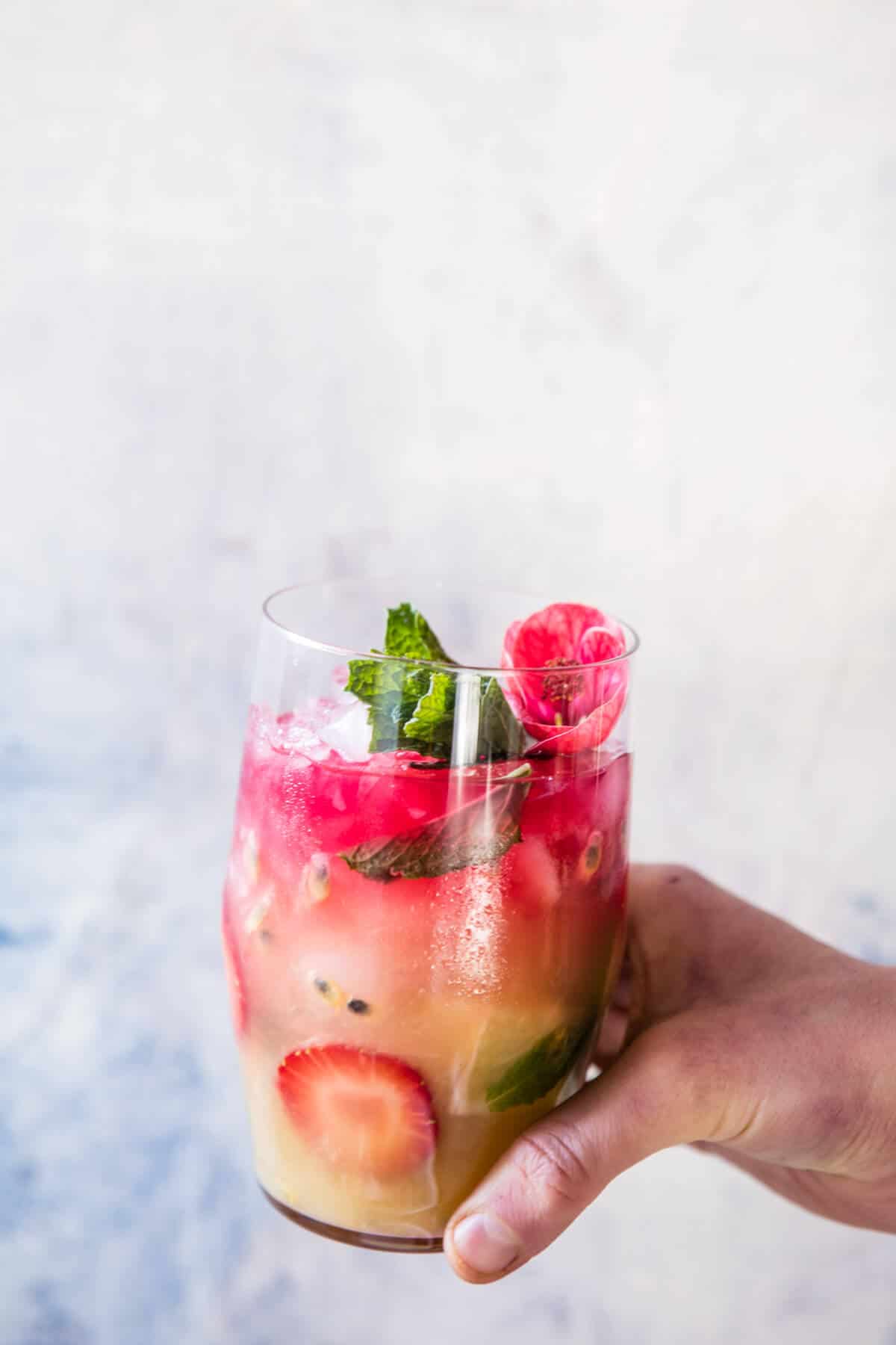 Tropical Strawberry Hibiscus Rum Smash | halfbakedharvest.com @hbharvest