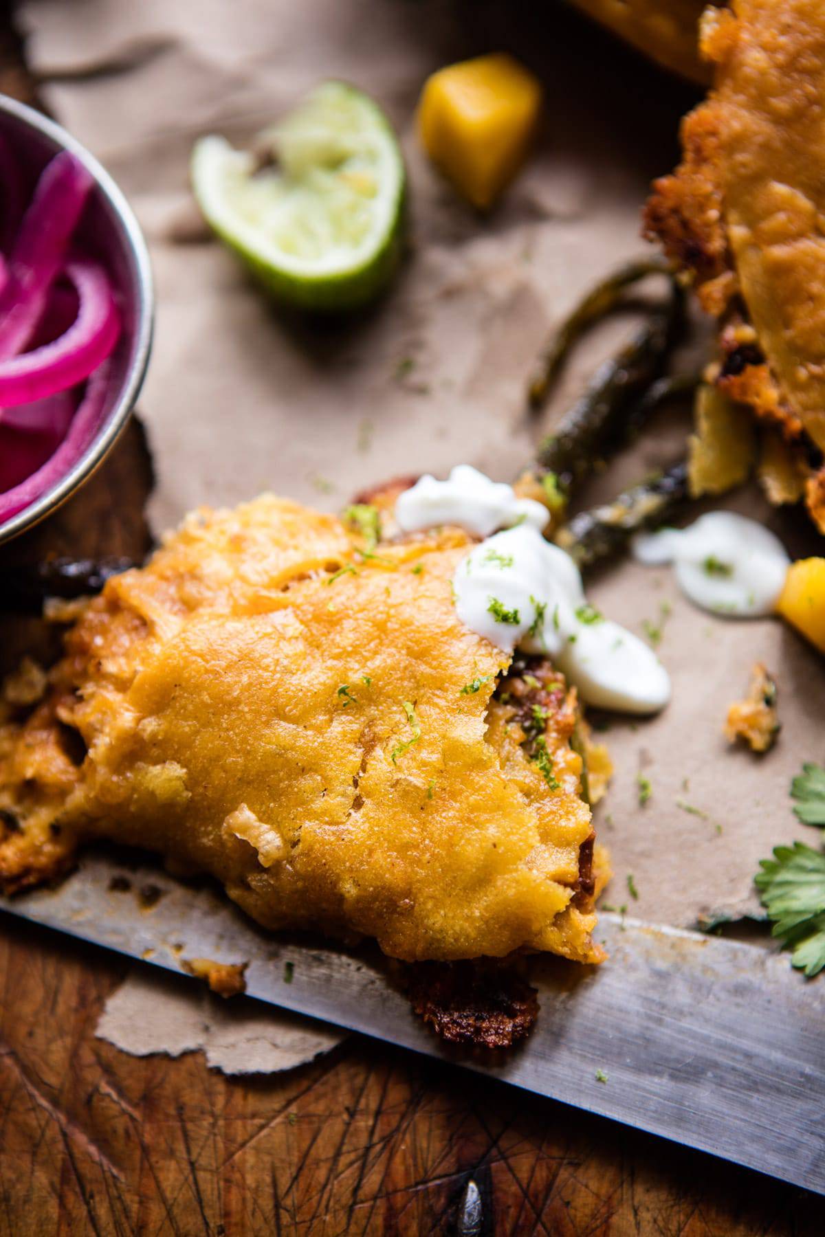 Cheesy Chipotle Adobo Chicken Quesadillas | halfbakedharvest.com @hbharvest