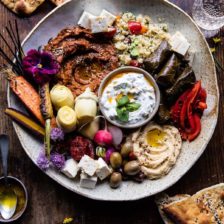 Middle Eastern Roasted Red Pepper Meze Platter | halfbakedharvest.com @hbharvest