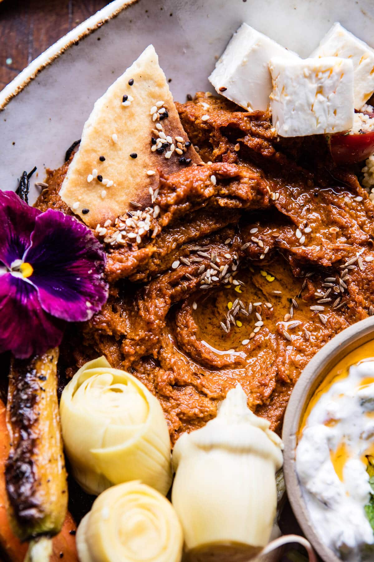 Roasted Red Pepper Meze Platter | halfbakedharvest.com @hbharvest