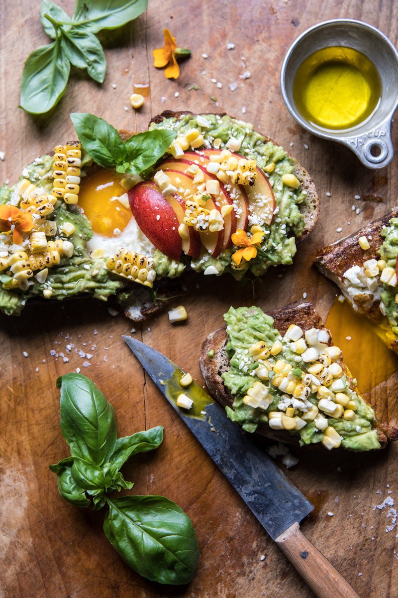 Grilled Corn and Feta Egg in a Hole Avocado Toast | halfbakedharvest.com @hbharvest