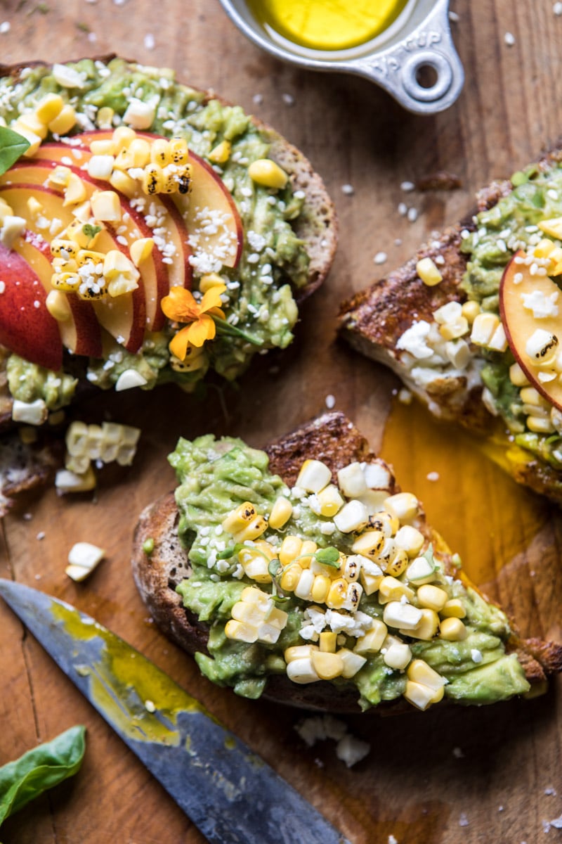 Grilled Corn and Feta Egg in a Hole Avocado Toast | halfbakedharvest.com @hbharvest