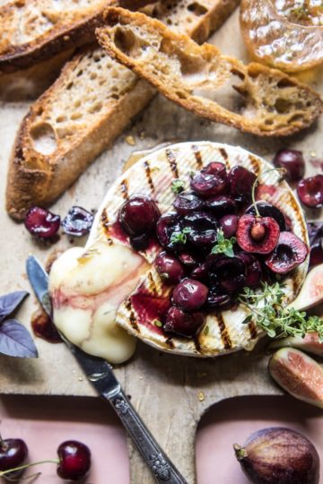 Honey, Thyme and Sweet Cherry Grilled Brie.
