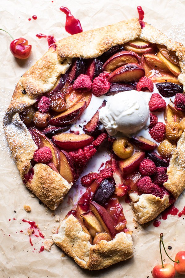 Raspberry Ginger Stone Fruit Galette | halfbakedharvest.com @hbharvest