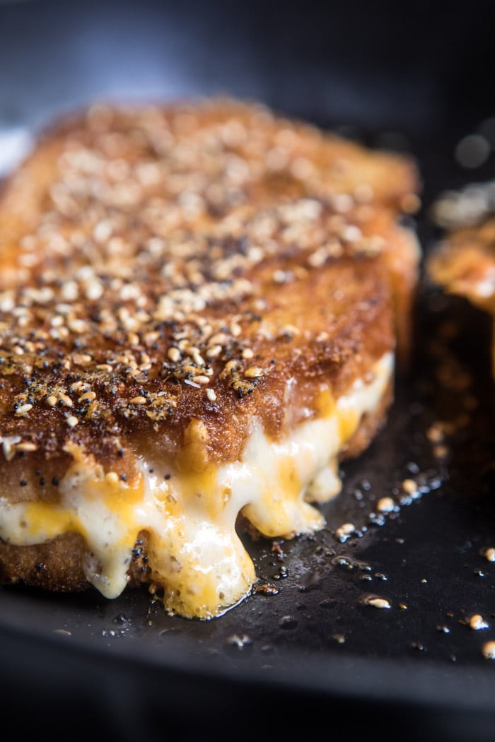 3 Cheese Everything Spice Grilled Cheese | halfbakedharvest.com @hbharvest