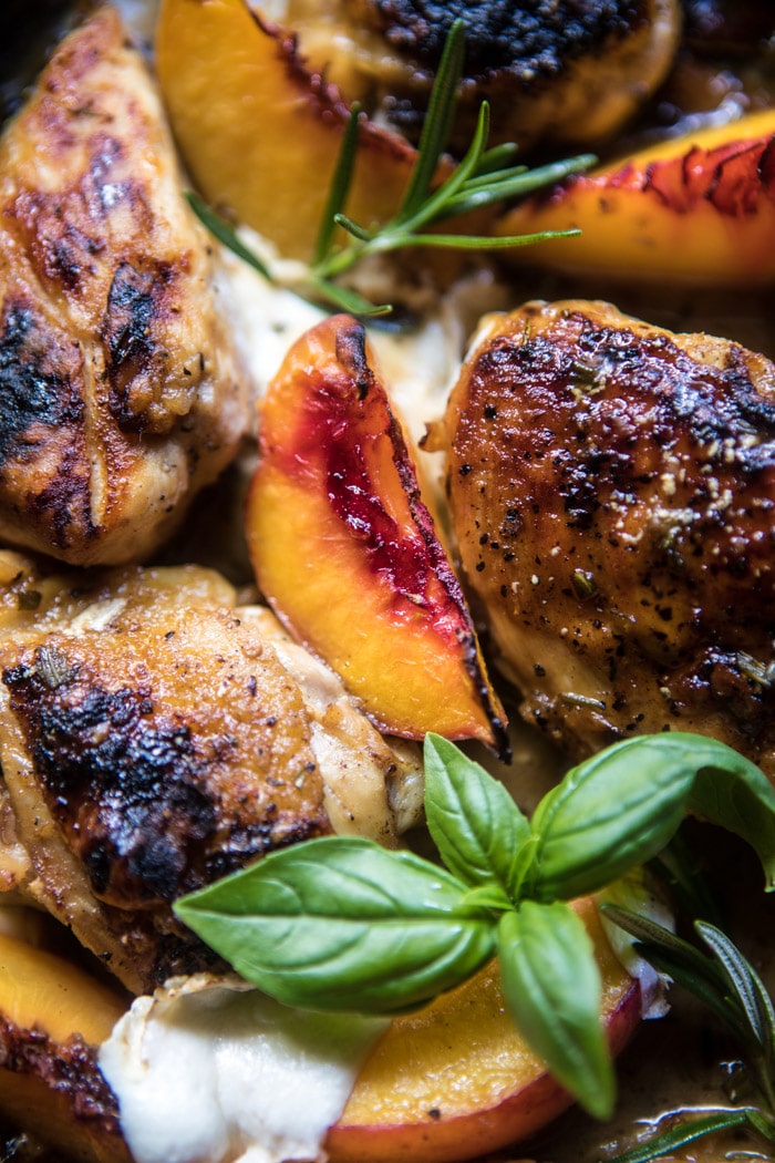 Rosemary Peach Chicken in a White Wine Pan Sauce | halfbakedharvest.com @hbharvest