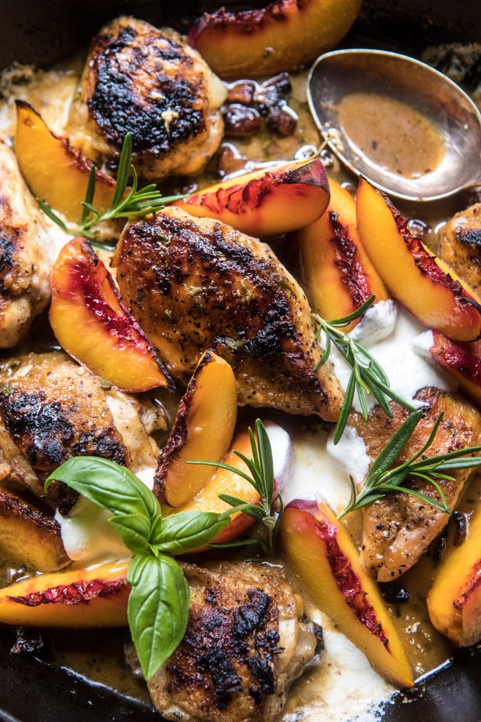 Rosemary Peach Chicken in a White Wine Pan Sauce | halfbakedharvest.com @hbharvest