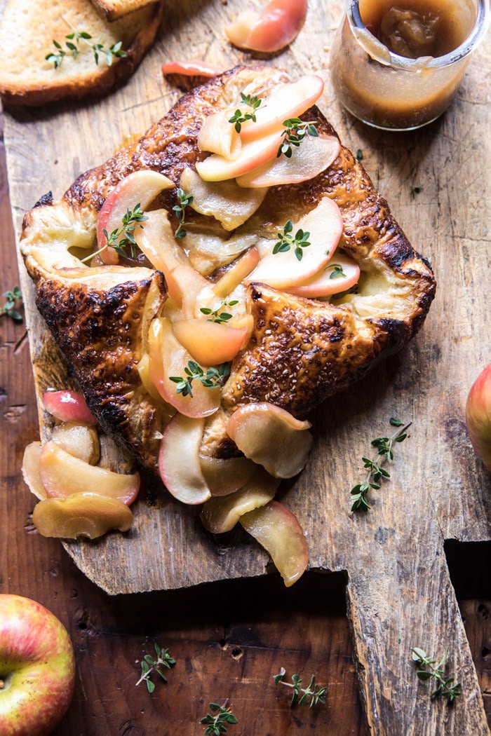 Pastry Wrapped Baked Brie with Maple Butter Roasted Apples | halfbakedharvest.com @hbharvest