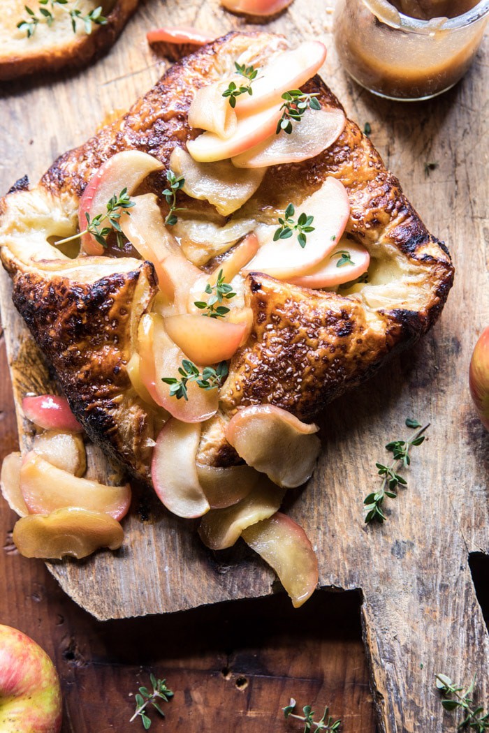 Pastry Wrapped Baked Brie with Maple Butter Roasted Apples | halfbakedharvest.com @hbharvest
