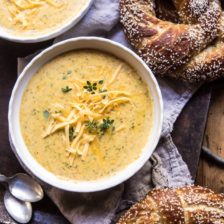 Pumpkin Beer Broccoli Cheddar Soup | halfbakedharvest.com @hbharvest