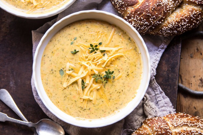 Pumpkin Beer Broccoli Cheddar Soup | halfbakedharvest.com @hbharvest