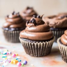 The Best Chocolate Birthday Cupcakes with Fudgy Chocolate Buttercream.