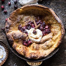 Cinnamon Spiced Dutch Baby with Cranberry Butter.