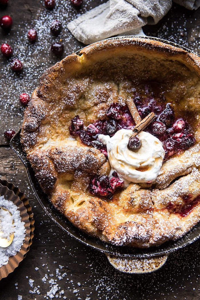 Cinnamon Spiced Dutch Baby with Cranberry Butter | halfbakedharvest.com @hbharvest