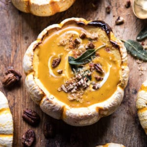 Cream of Pumpkin Soup with Maple Pecans | halfbakedharvest.com @hbharvest